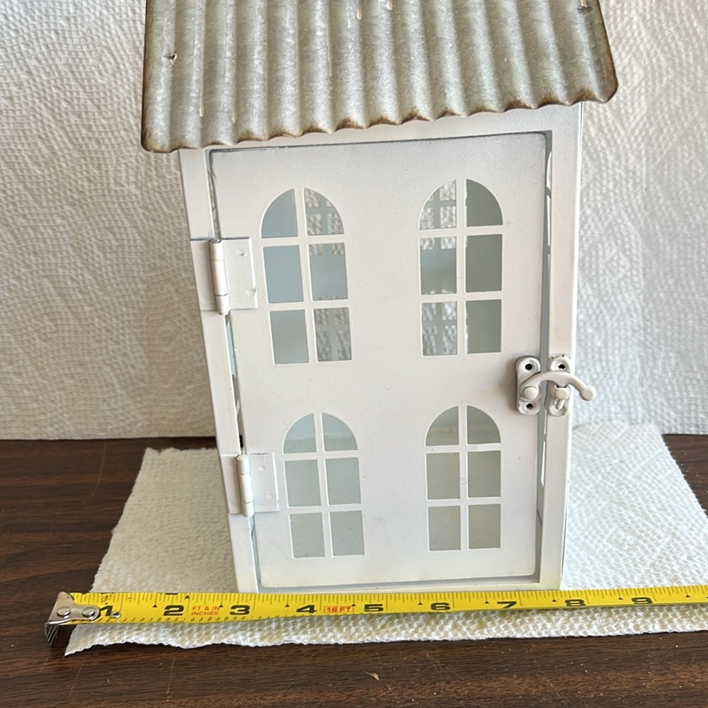 White Metal House Lantern - Picture 10 of 10